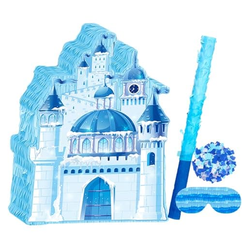 Princess Winter Pinata for Girl Birthday Party Wonderland Themed Christmas Decorations Blue Ice Castle PiatasBlue