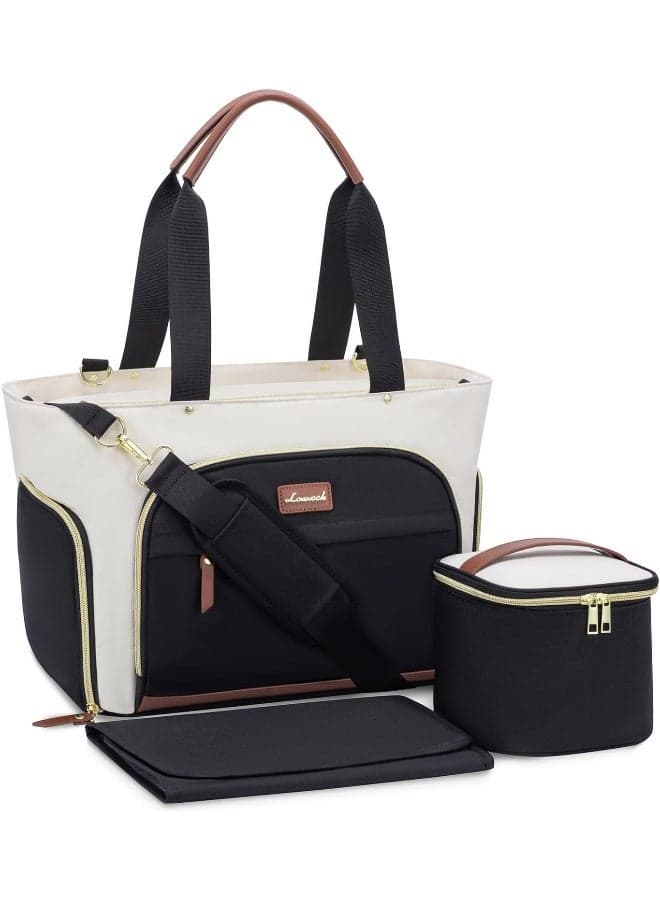 LOVEVOOK Breast Pump Bag, Diaper Bag Tote 3Pcs Set