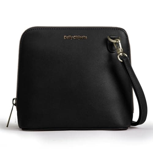 DailyObjects Black Trapeze Sling Crossbody Bag for Girls and Women | Made with Durable Vegan Leather Material | Zip Closure | Adjustable and Detachable Straps