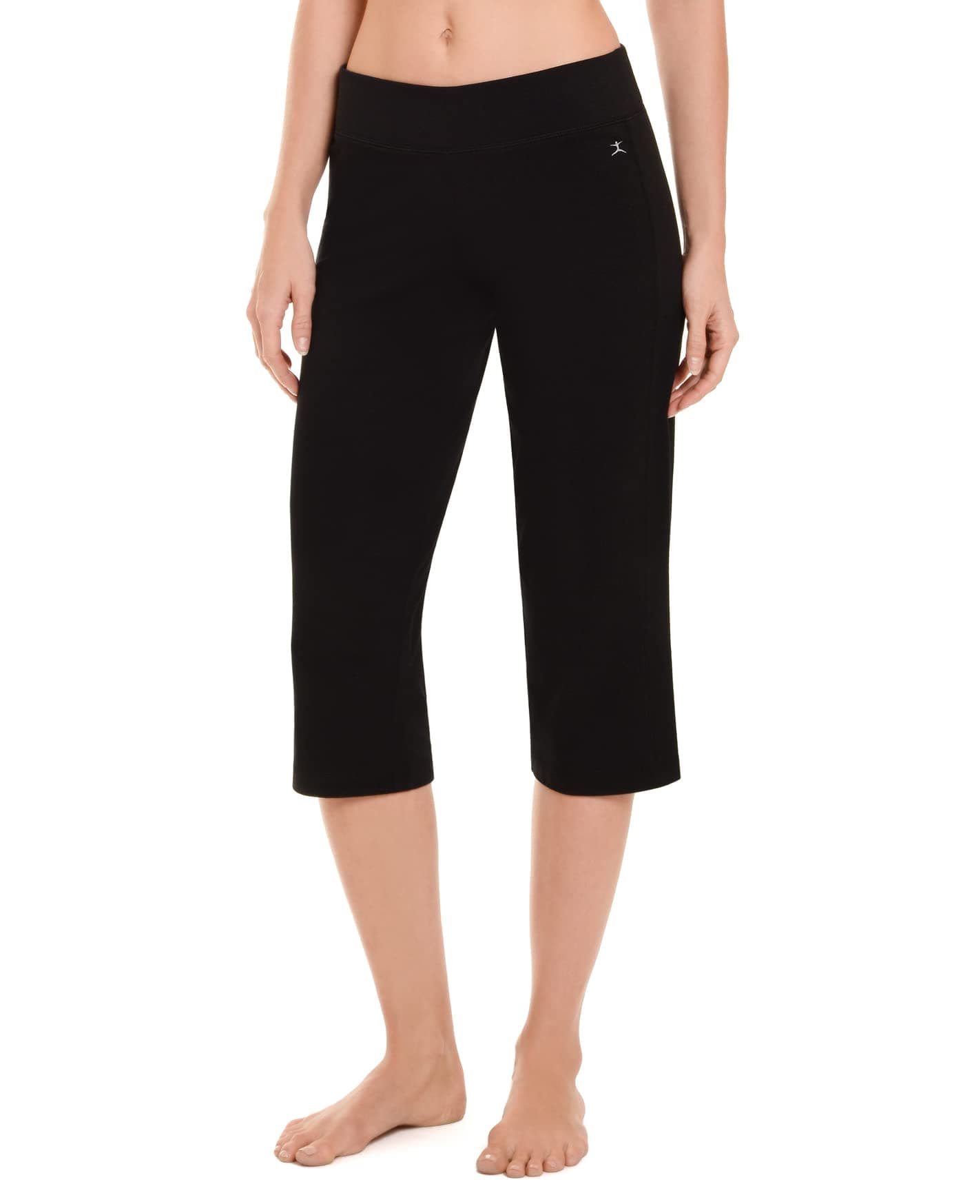 Danskin Women's Plus SizeDanskin Sleek Fit Yoga Crop Pant, Black, 2X