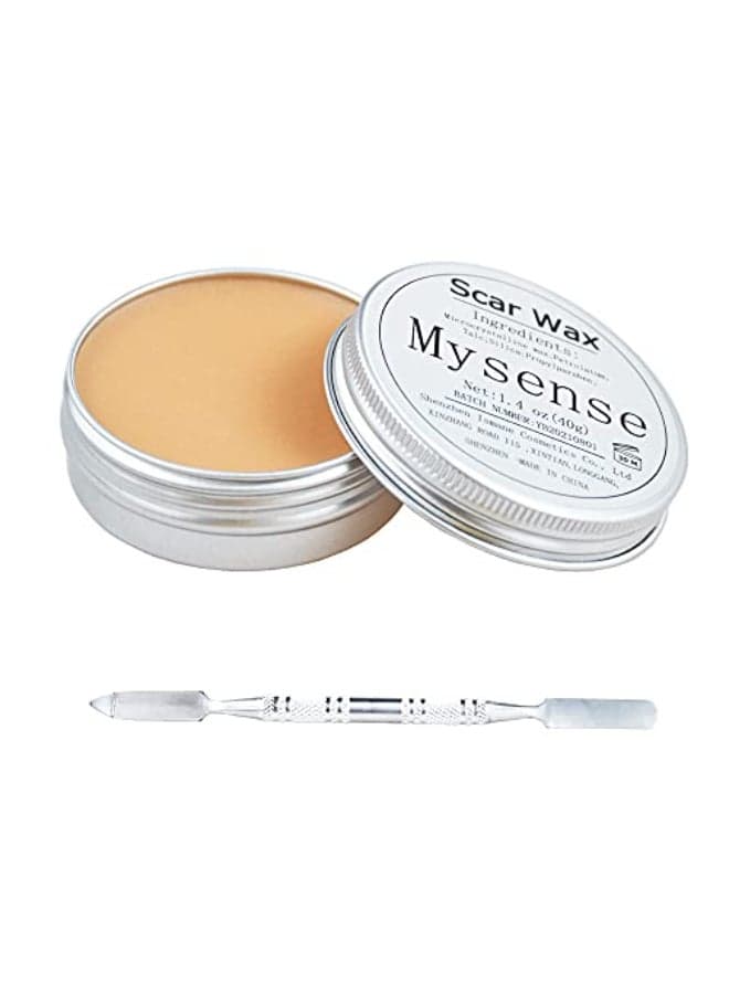 Mysense Scar Wax Kit SFX Make Up Special Effects Fake Molding Wound Skin Wax Body Paint Halloween Set Fake Nose Stage Zombie Cosplay Costume SFX Makeup with Spatula14Oz40g