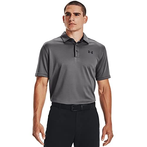 Under Armour Men's Tech Golf Polo, Graphite (040)/Black, Medium Tall