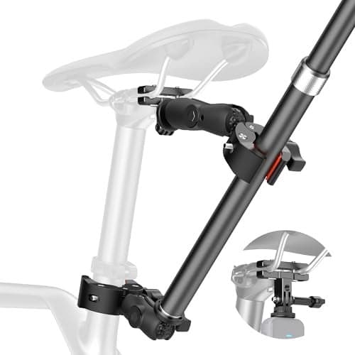 Upgraded Aluminum Bike Tail Mount Kit for Insta360 X5, DJI OSMO 360, Dual Clamp Motorcycle Handlebar Mount with Selfie Stick for Insta360 X5 X4 X3, GoPro (Upgraded Premium Locking Drop Proof Version)