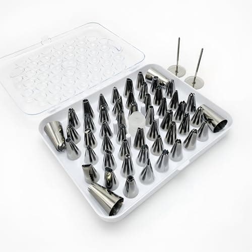 SYGA Cake Decoration Tips Set - 54 Pcs Professional Stainless Steel Piping/Dispenser Nozzle Kit,for Cakes Cupcakes Cookies Pastry