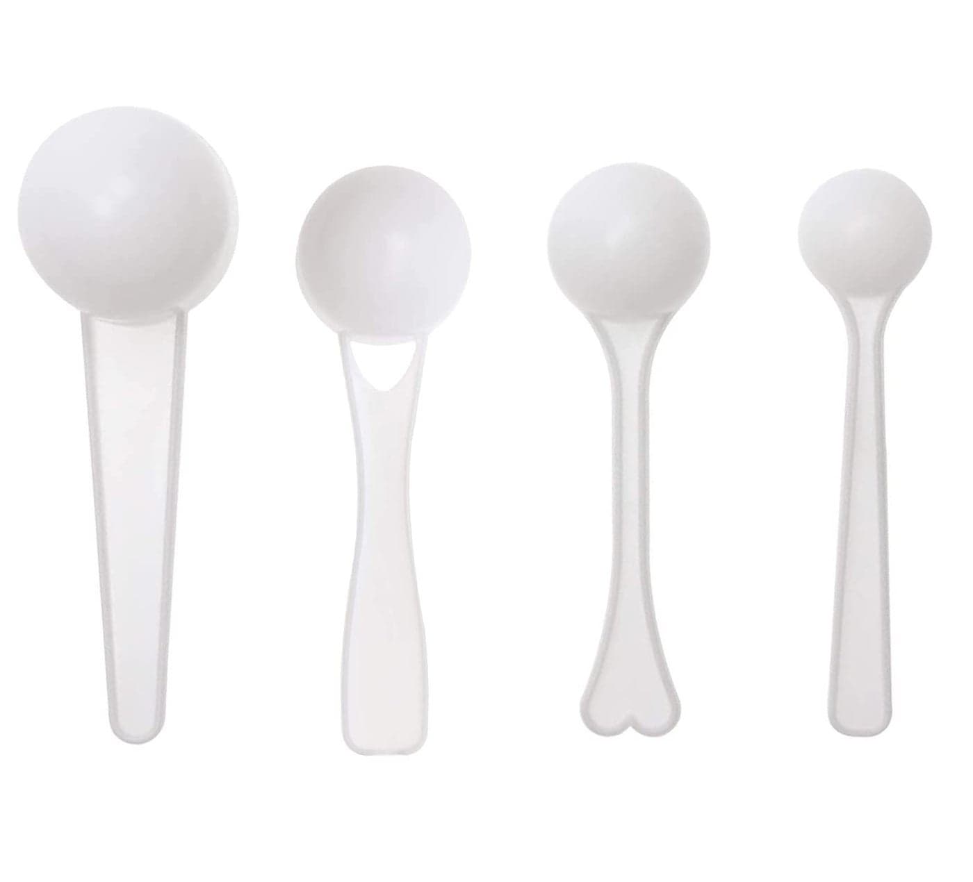 Sowaka 4 Pcs Measuring Spoons 1g 3g 5g 10g Plastic Teaspoon Tablespoon for Accurate Measure Coffee Protein Milk Scoops Spoon Home Kitchen Measuring Tool Pet Food