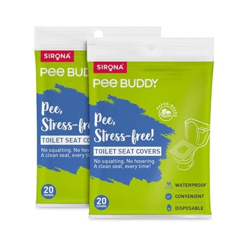 PeeBuddy Disposable Toilet Seat Covers - 40 Sheets (20 Sheets - 2 Pack) | No Direct Contact with Unhygienic Seats | Easy To Dispose | Nature Friendly | Must Have for Women and Men