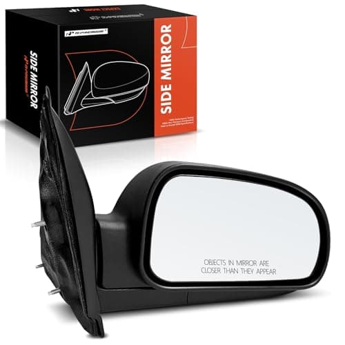 A-Premium Passenger Side Manual Door Mirror - Compatible with Chevrolet Trailblazer EXT & GMC Envoy XL XUV & Buick Rainier & Isuzu Ascender - Non-Heated Manual Folding Black Outside Rear View Mirror