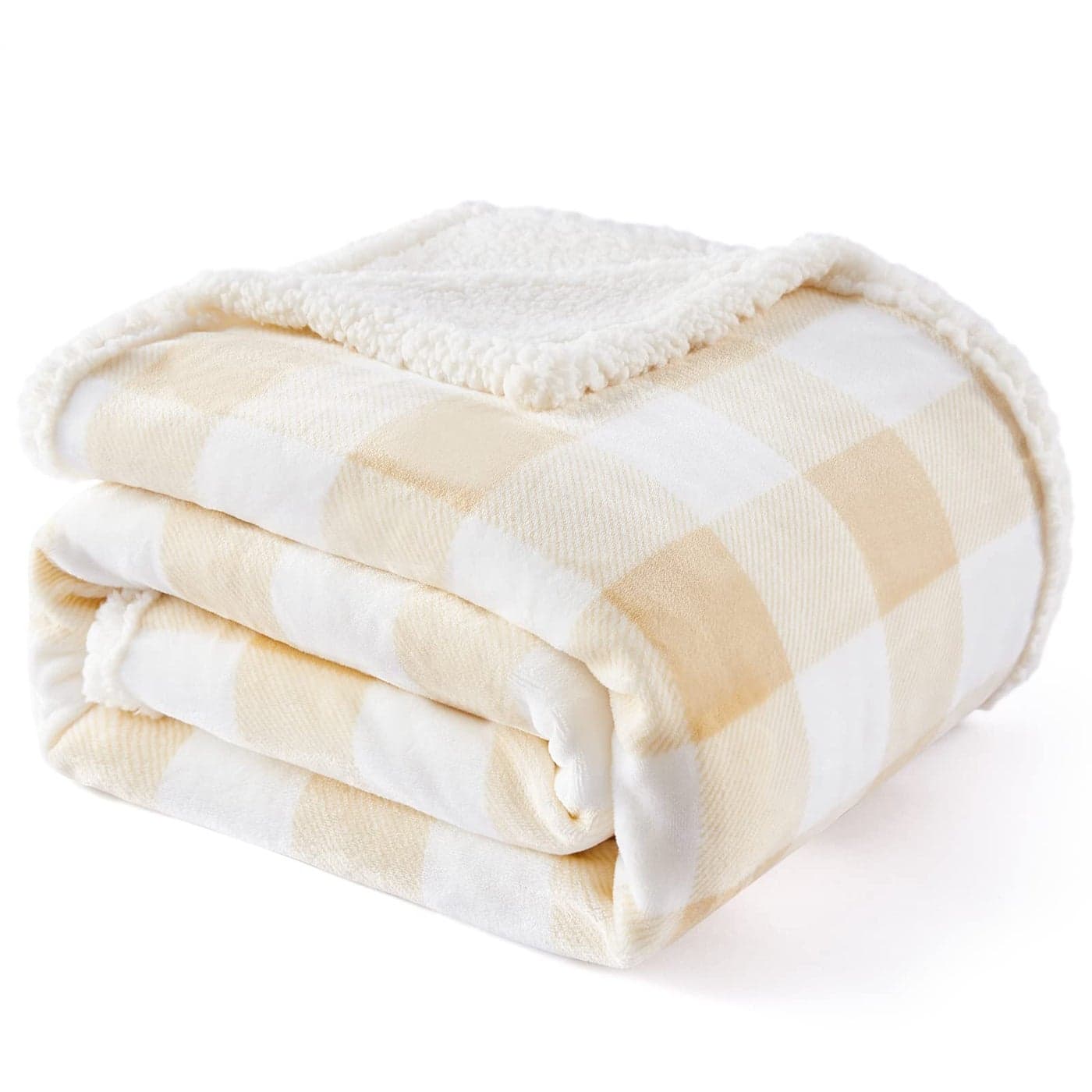 Touchat Sherpa Plaid Twin Blanket 60 X 70 Fuzzy Fluffy Soft Cozy Throw Blanket Twin Size Plush Fleece Flannel Plush Microfiber Blanket for Couch Bed Sofa Brown Color
