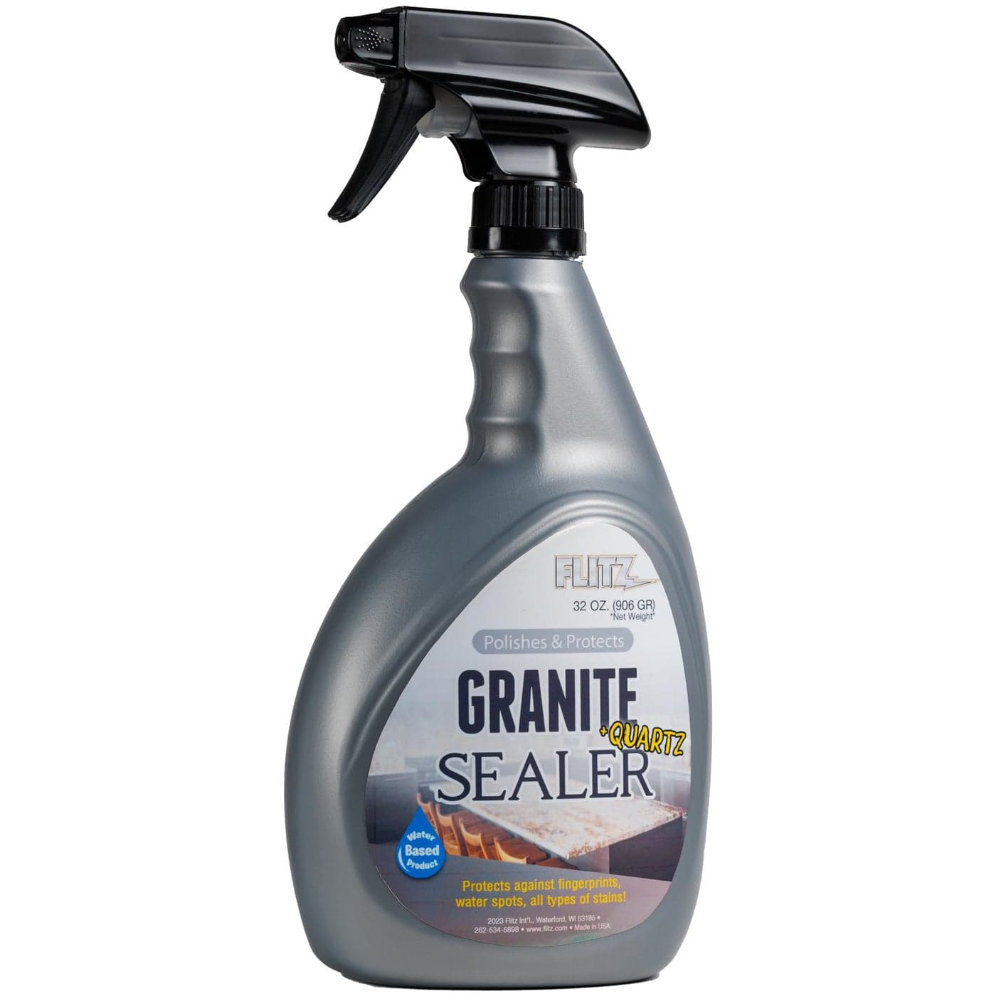 Flitz Ceramic Granite + Quartz Sealer for Countertops, Stainless Steel, Glass, Appliances - Shield Against Fingerprints - 32 oz, Undefined