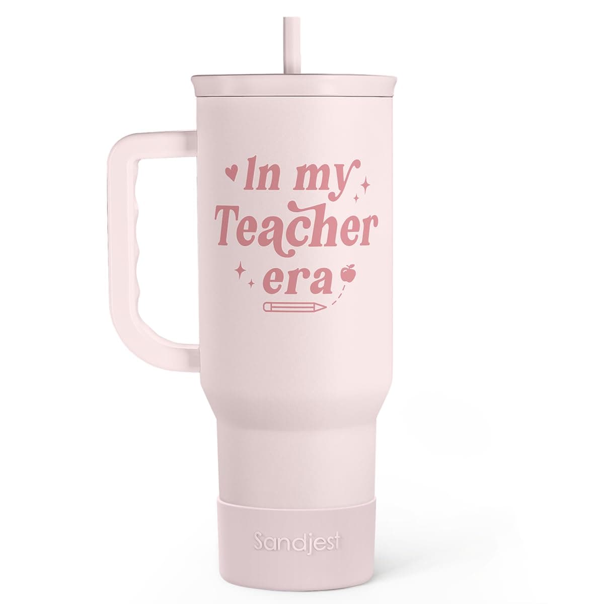 Teacher Gift Stainless Steel Insulated Tumbler with Handle Cool Teacher Club Travel Coffee Mug Cup for Women Back to School Birthday Christmas Teachers Appreciation 40oz