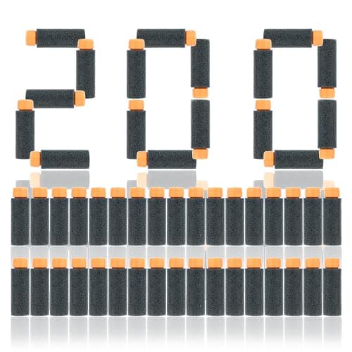 JGCWorker 200pcs 2nd Generation HighEnd of HalfLenth Soft Dart Soft Short Dart for Adventure Force Nexus Pro and Worker Swift Black and Orange