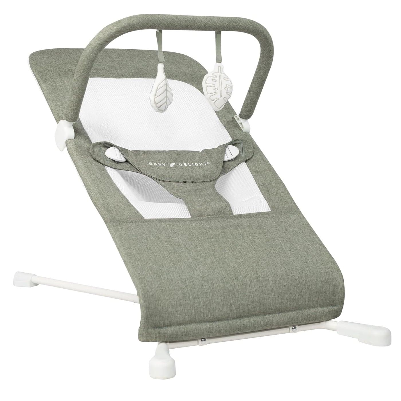 Baby Delight Highland Baby Bouncer Infant 0 6 Months 3Position Recline Sage Tweed