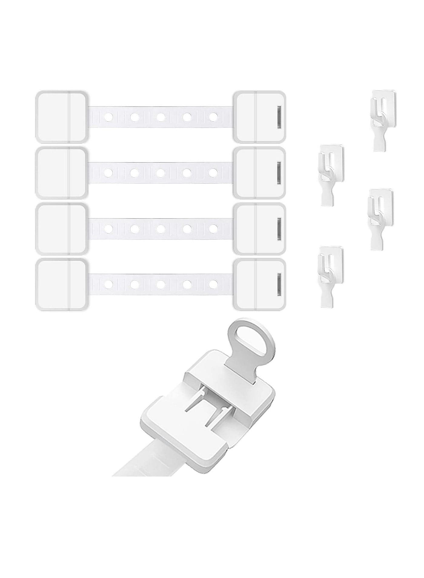 4Pcs Child Safety Strap Locks Drawer Cupboard Oven Refrigerator Adhesive Adjustable Toilets Seat Fridge Latches No Drilling