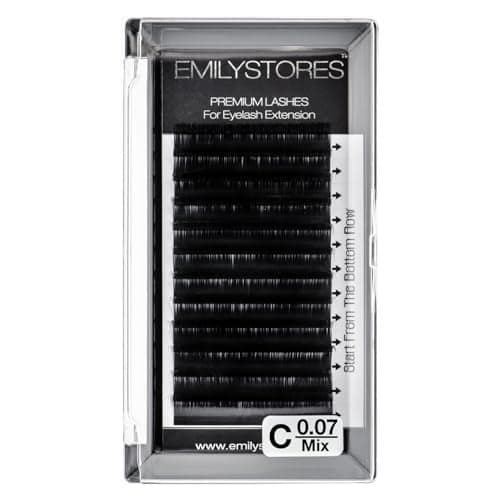 EMILYSTORES Eyelash Extensions 007mm Thickness C Curl Length 814mm Mixed Size Easy Fan Eye Lashes For Lash Extensions007CMixed 814mm