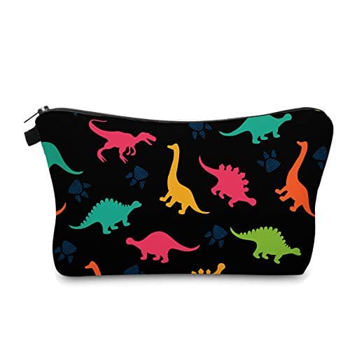 Aiphamy Cute Travel Makeup Bag Cosmetic Bag Small Pouch Gift for Women (Dinosaur)