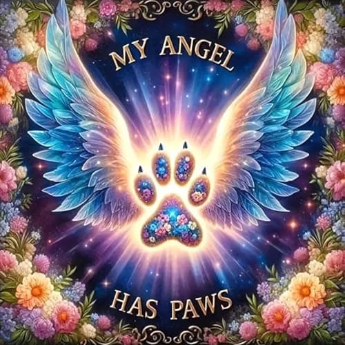 ARPADAMO Angel Wings Diamond Art Kits for Adults5D Diamond Painting DIY Dog Paw Diamond Art Diamond Painting Kits for AdultRound Full Drill Diamonds Diamond Art Kits for Home Decor1378x1378inch