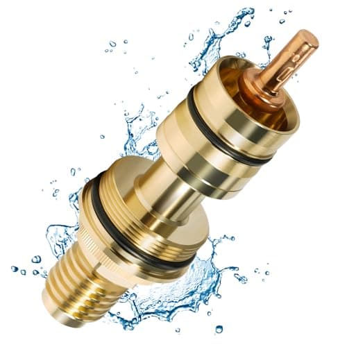 VORGENS Fit for Grohe Thermostatic Cartridge Valve 34 Chrome ThermoElement Fit for GrohTemp 34902Grotherm 34908 3412447582000 Brass Thermostatic Shower Replacement Precise Temperature Control