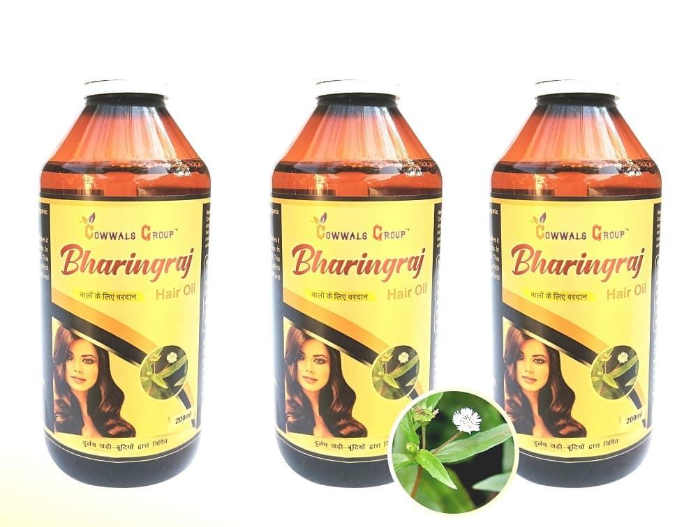 COWWALS GROUP Bhringraj Hair Oil For Deep Continioning Controls Hair Fall Makes Hair Strong 18 x 15 x 12 600ML