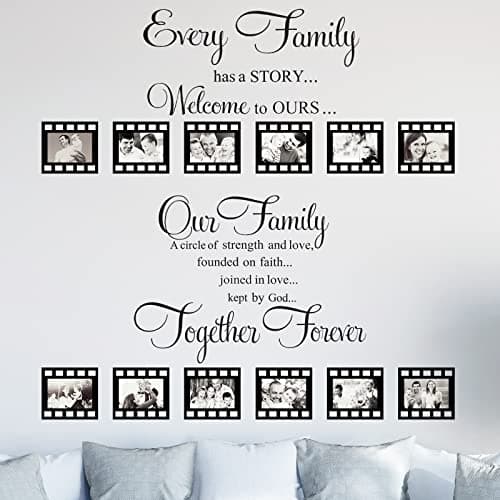 Family Wall Stickers Contains 12 Pieces of Picture Frames, Every Family Has a Story Wall Decor Our Family is a Circle Decal for Living Room