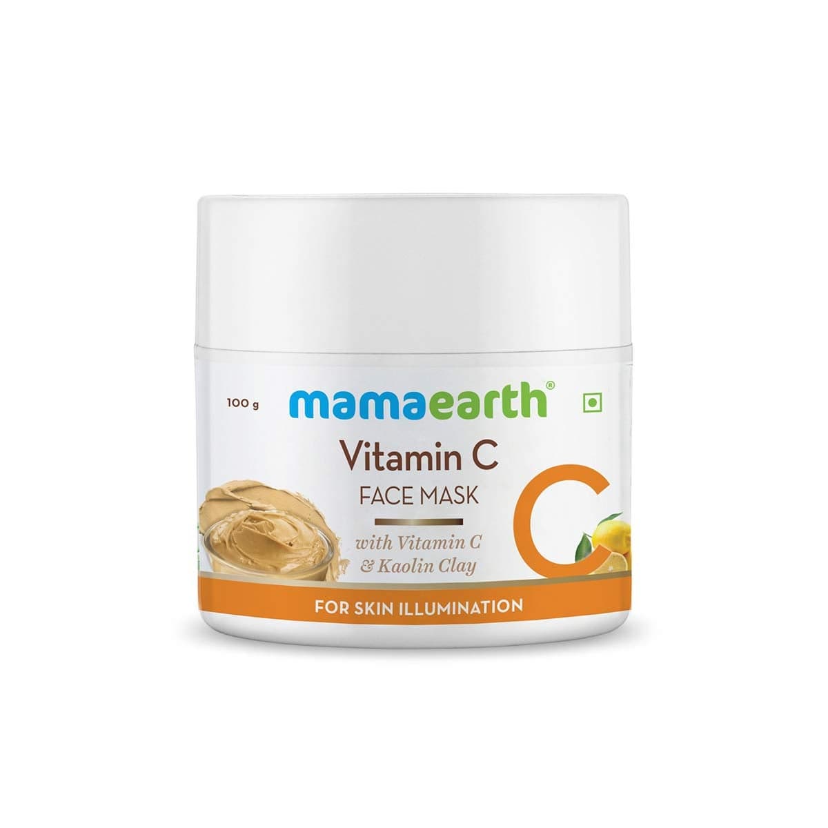 Mamaearth Vitamin C Kaolin Clay Facial Mask Enhances Skin Tone Helps Reduce Spots Firms Soothes Gives Glowing Skin Face Pack for Skin Illumination 353 Oz100 g