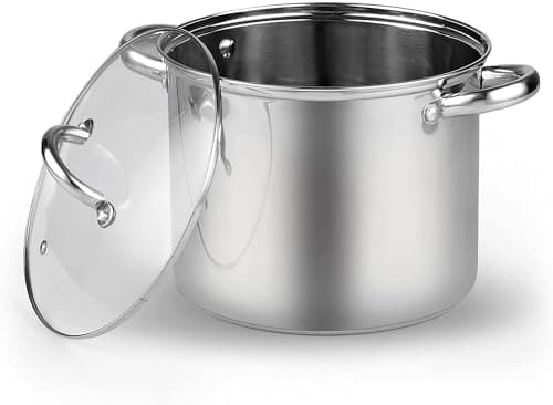 Cook N Home Stockpot with Lid Basics Stainless Steel Soup Pot 12Quart