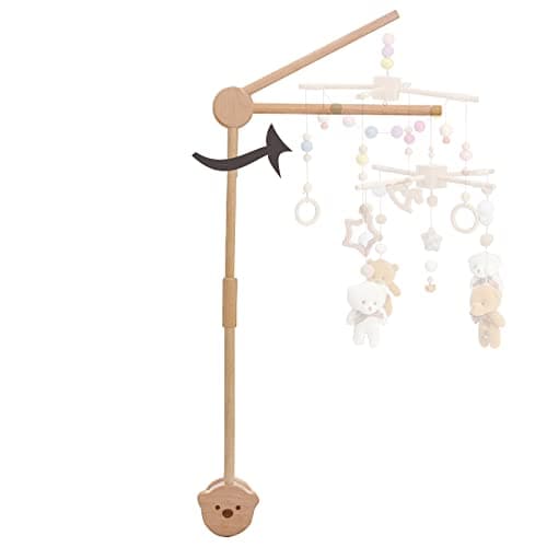 Baby Crib Mobile ArmHBM Wooden Mobile Arm for Crib Mobile Hanger for Crib Baby Girl Nursery Decor