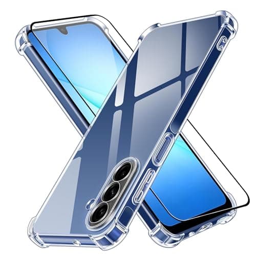 ShieldTech® TPU Back Cover Case + Screen Protector for Samsung Galaxy M17 5G | Transparent Mobile Phone Back Cover Case for Samsung Galaxy M 17 4G / M17 5G | Transparent Mobile Phone Back Cover Case