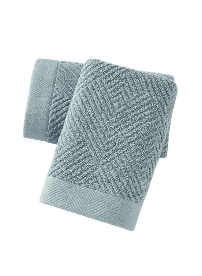 Sage Green Hand Towel Set of 2 Striped Weave 100% Cotton Super Soft Highly Absorbent Spring Decorative Hand Towels for Bathroom 13x 29 Inch