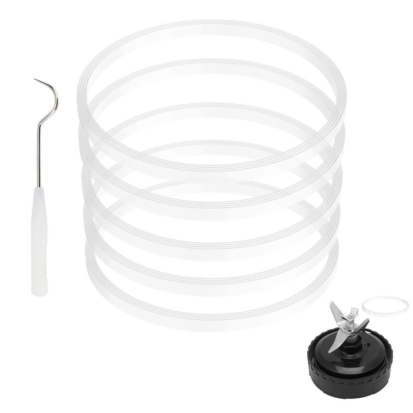 5 Pack Rubber Gaskets Replacement Seal White ORing for Nutri Ninja Pro Blender Blade Replacement for Ninja BL660 1100w BL770 1500w BL663 BL740 BL773CO BL780 BL780CO 322 inch Gaskets