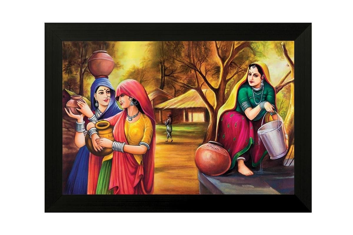 SAF paintings Rajasthani Large Figurative Painting (35 x 3 x 50 cms, Large Painting) SANFAA6188