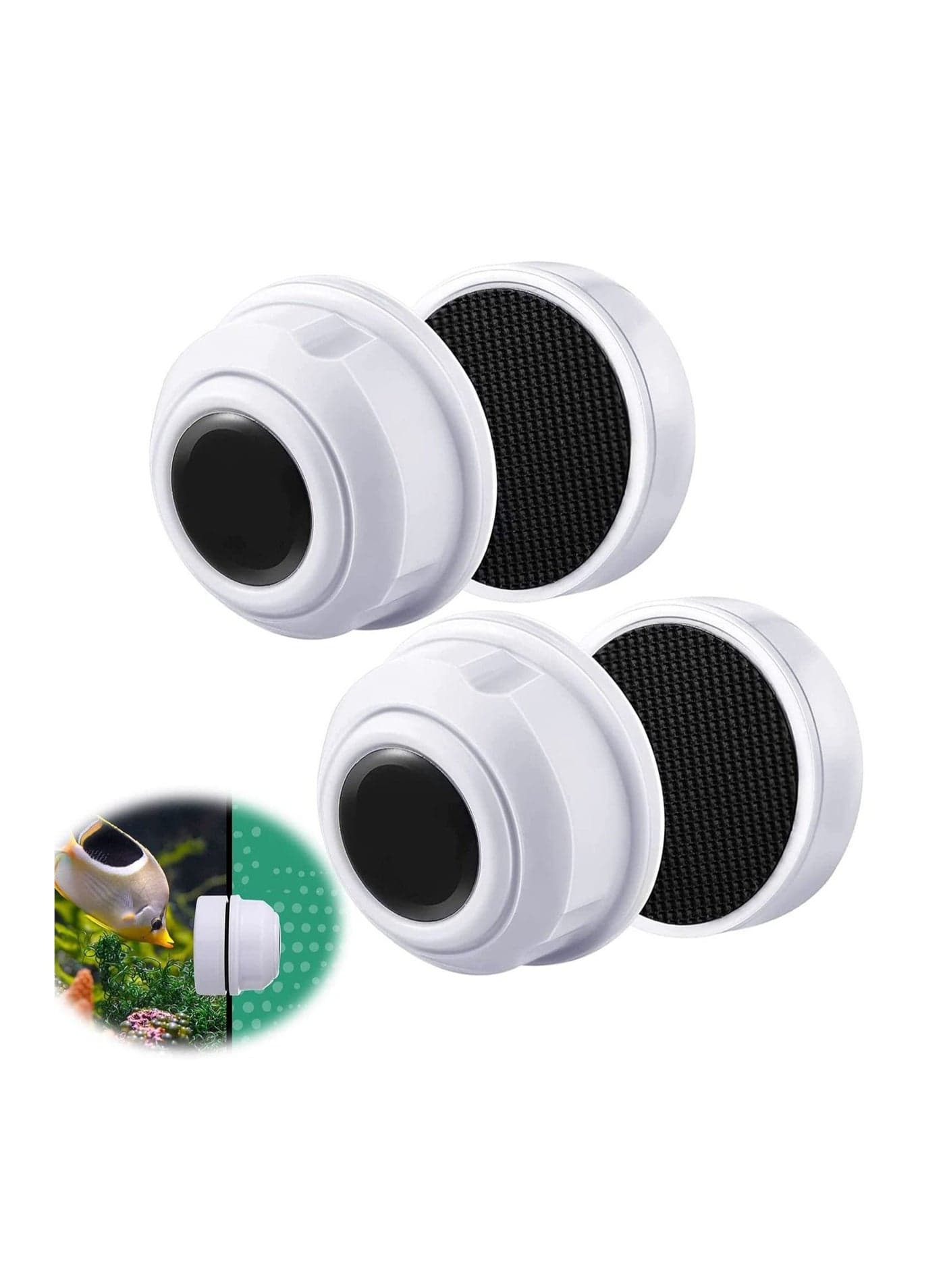 2 Pieces Mini Aquarium Glass Cleaner Magnetic Algae Scraper No Scratch Magnet Fish Tank Brush for Small and Acrylic