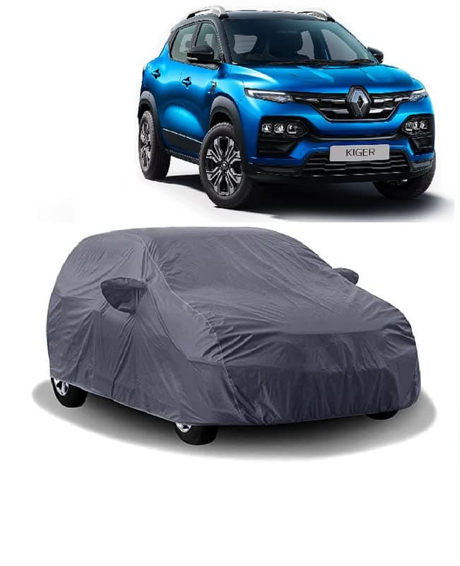 Carigiri Grey Car Body Cover for Renault Kiger(Triple Stitched,Mirror Pockets,UV Resistant,Dustproof)(Models-2021,2022)