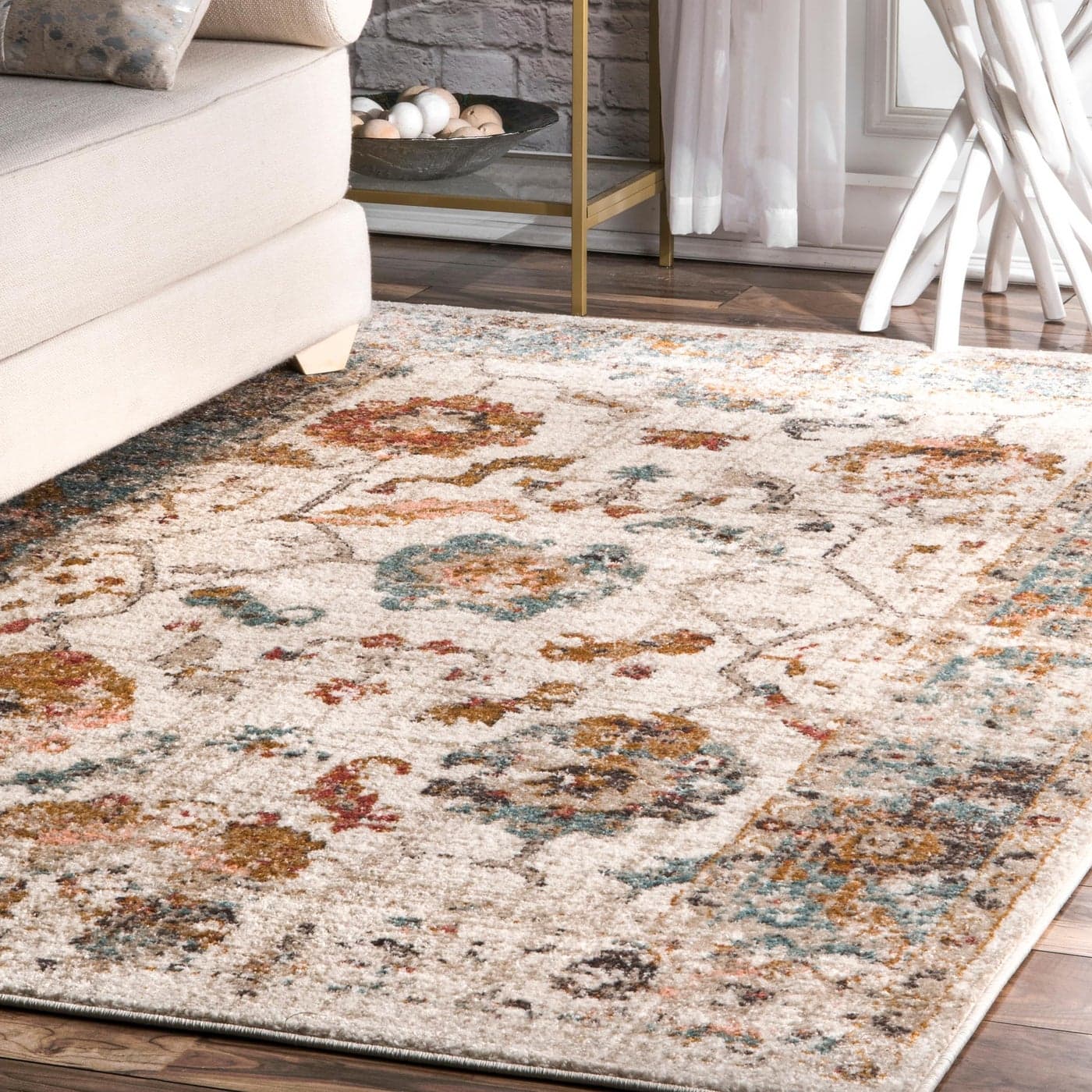 nuLOOM Performance Oriental Style Area Rug Vintage Design Durable Easy to Clean Cecil Beige 810 x 12