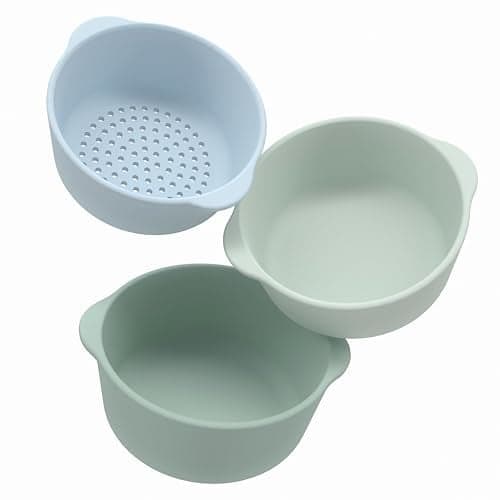 Inspire My Play 3 x Nesting Bowls and Sieve Perfect for Sensory PlayTray Sensory Bin Accessories Special Education Classroom Supplies Montessori Education Toys Green