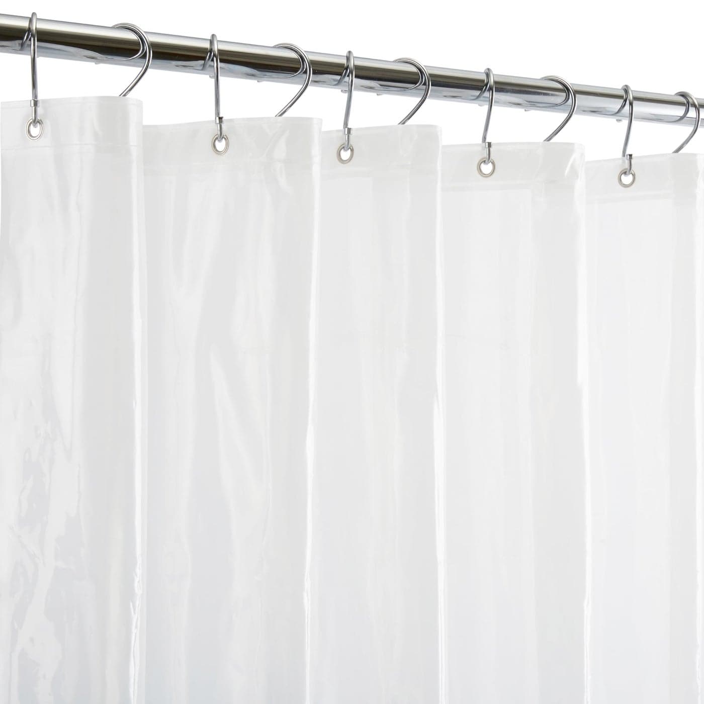 Bath Bliss 2 Pack PVC Heavy Weight Shower Curtain Liner 4G 70 x 72 Rust Resistant Copper Grommets Magnetic Hem White