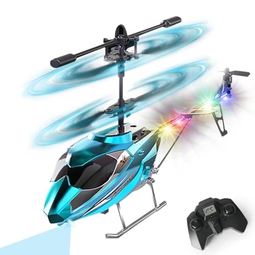 VATOS RC Helicopter for Boys 24G Remote Control Helicopter with LED Light for Kids 12 Years Old Fixed Height OneKey TakeOff Indoor RC Planes Ideal Festival Gifts for Boys Adults