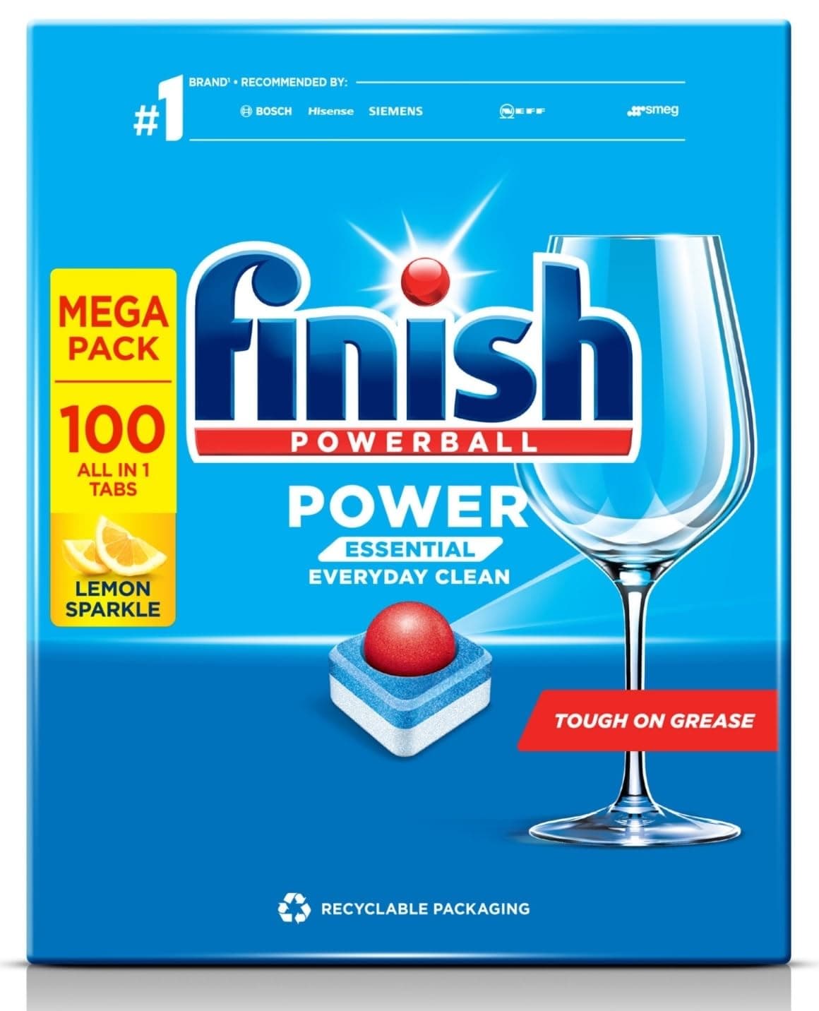 Finish Dishwasher Tablets Powerball 100 Lemon