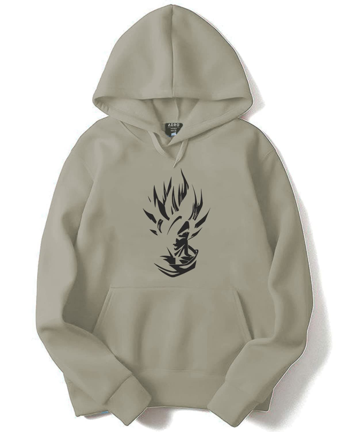 ADRO Men's Cotton Hooded Neck Hooded Sweatshirt (H21-M-GOK-CH_Beige_2XL)