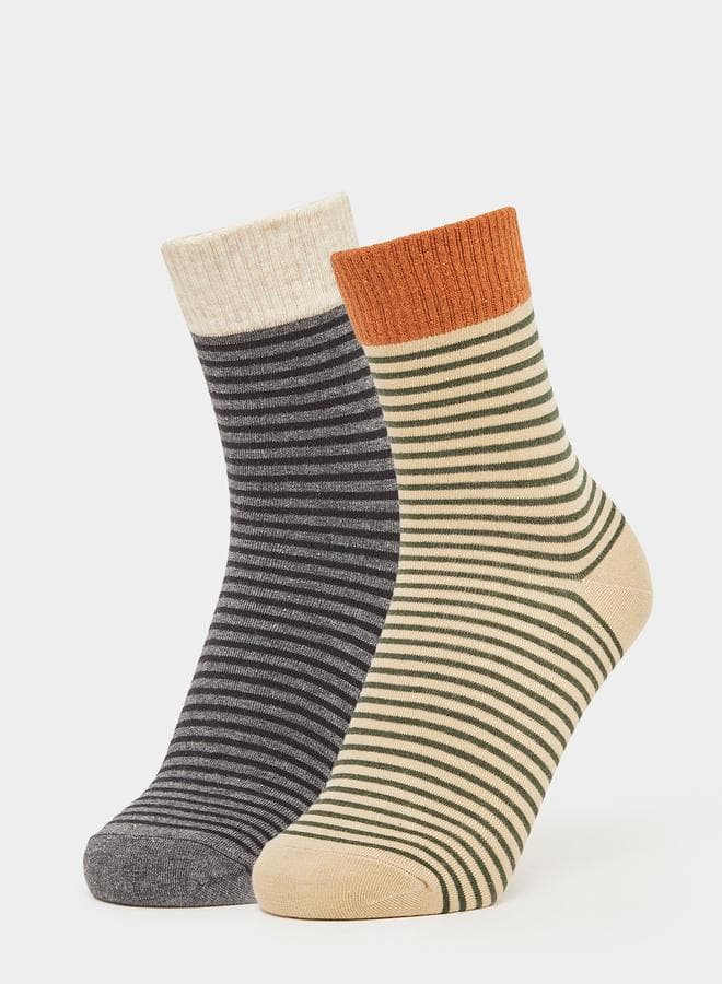 Pack of 2 - Striped Crew Socks