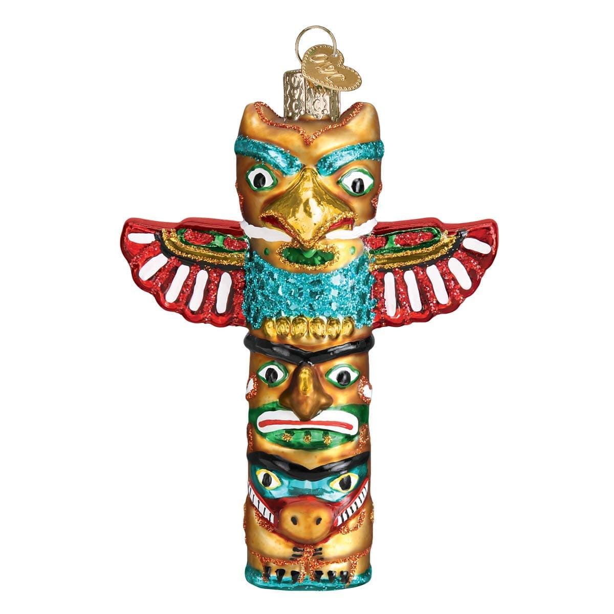 Old World Christmas Totem Pole Ornament Multi