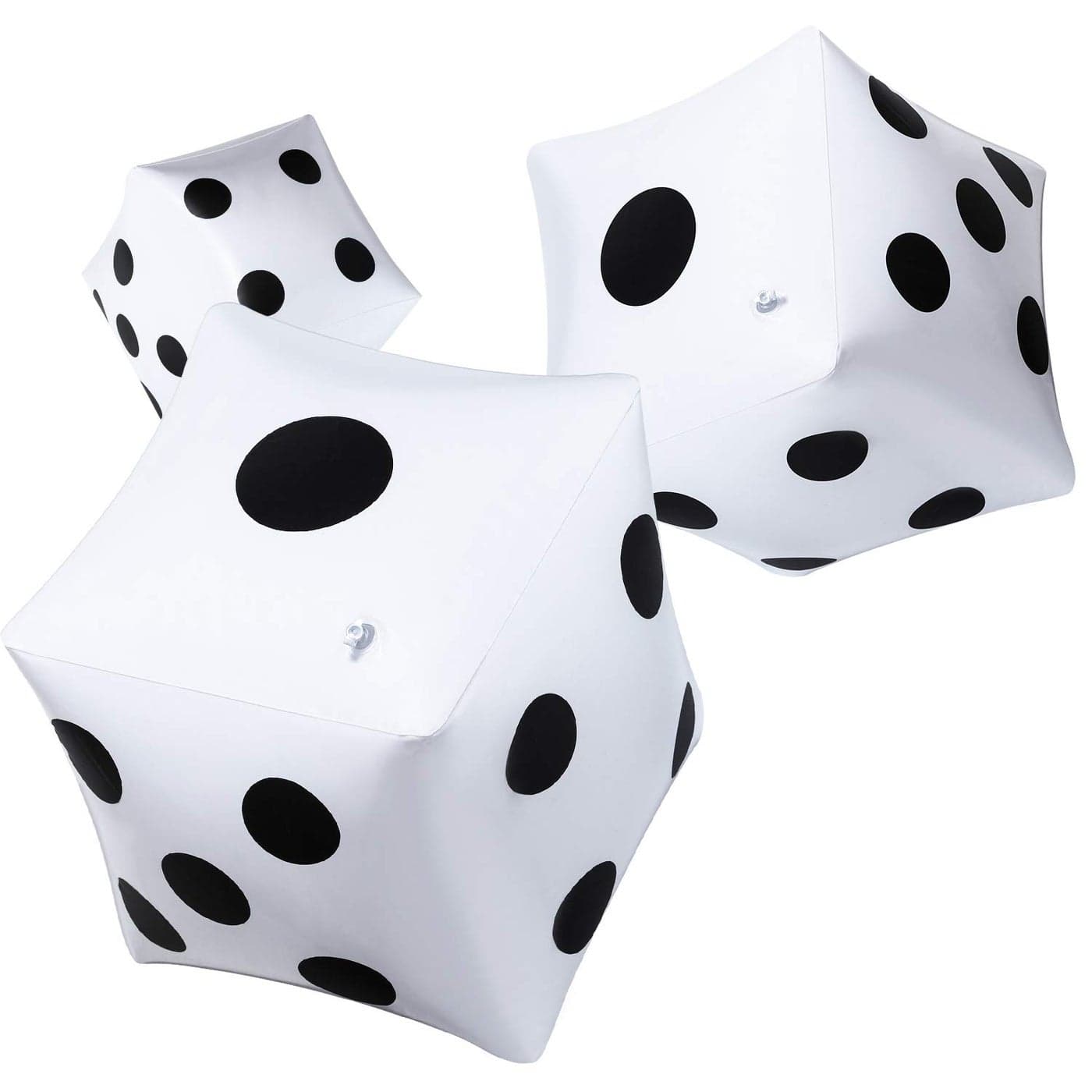 3 Pack Inflatable Dice Jumbo Giant Inflatable Dice Large Inflatable Dice for Indoor Outdoor Broad Game Ludo Pool Party Favor(12 Inch,White)