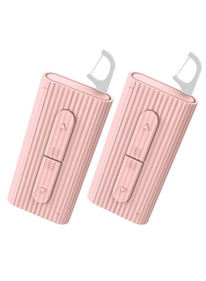 Dental Floss Portable Case, Storage 10 Picks Floss in Box,Floss Pick Dispenser for Cleaning Teeth and Oral Care,Toothpick Floss is Perfect for Dating,Travel,Hotels 2PCS