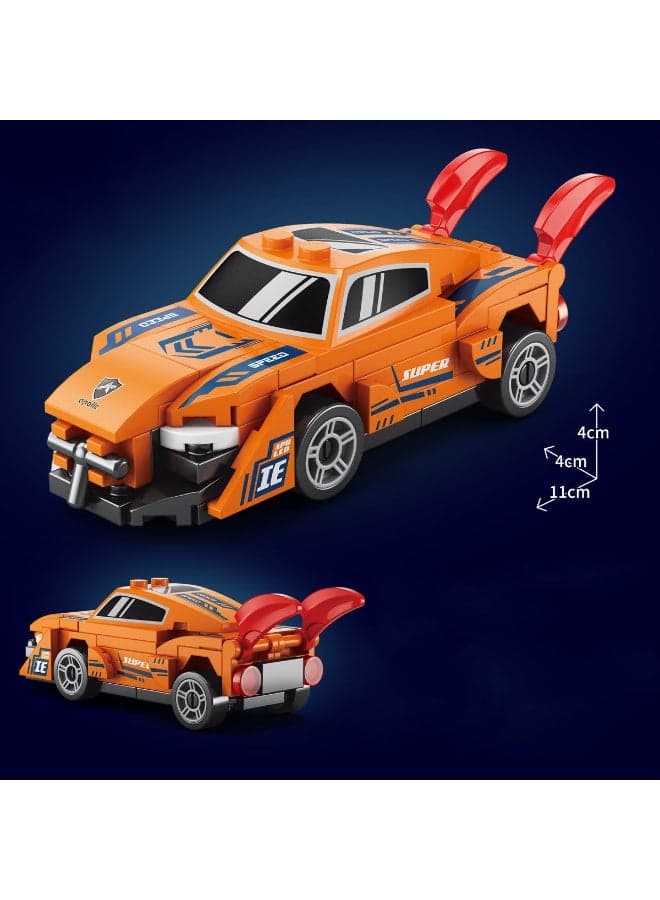 76PCS Pull-back Sports Car Building Set | Pull-Back Racing Car | Kids Creative Assembly Toy | High-Simulation Sports Car Model | ABS Micro Blocks | Powerful Pull-Back Motor | Premium Grip Tires | Detailed Front Design | Stable Construction