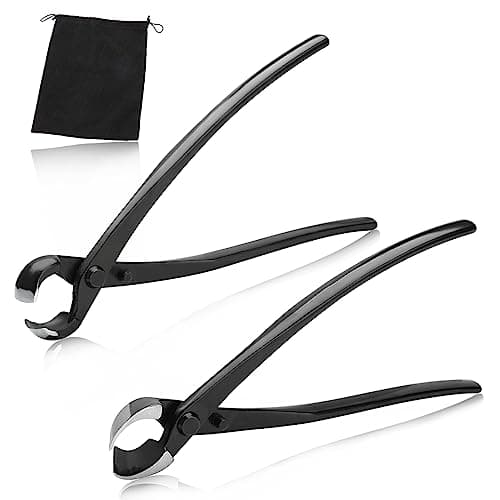 SPEEDWOX Bonsai Branch Tool Kit Concave Spherical Knob Cutters Black Modern Style Ambidextrous Stainless Steel Blades 210mm Length 50mm Width