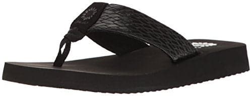Yellow Box Women's Flax Wedge Sandal, Black, 11 M US