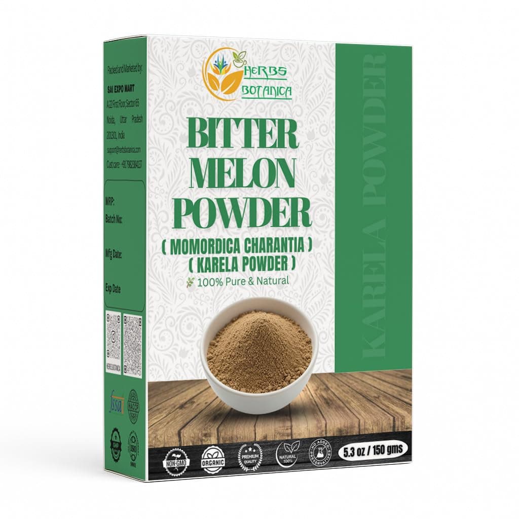 Herbs Botanica Bitter Melon Powder Karela Momordica Charantia 100 Natural NonGMO GlutenFree Supports Healthy Lifestyle Wellness 53 oz 150 gm