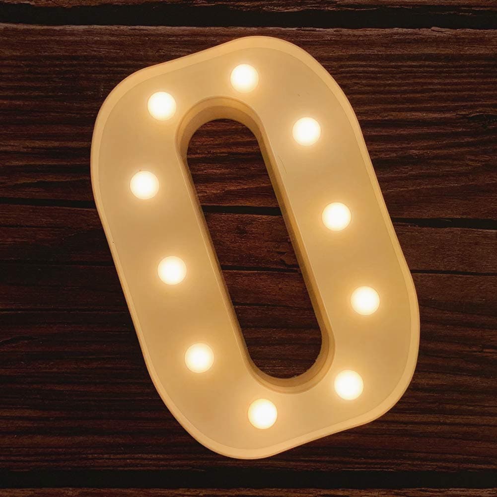 MUMUXI Marquee Light Up Letters Large Light Up Numbers Battery Powered and Bright with Every Letter of The Alphabet for Wedding Birthday Party Celebration Christmas or Home Decoration O