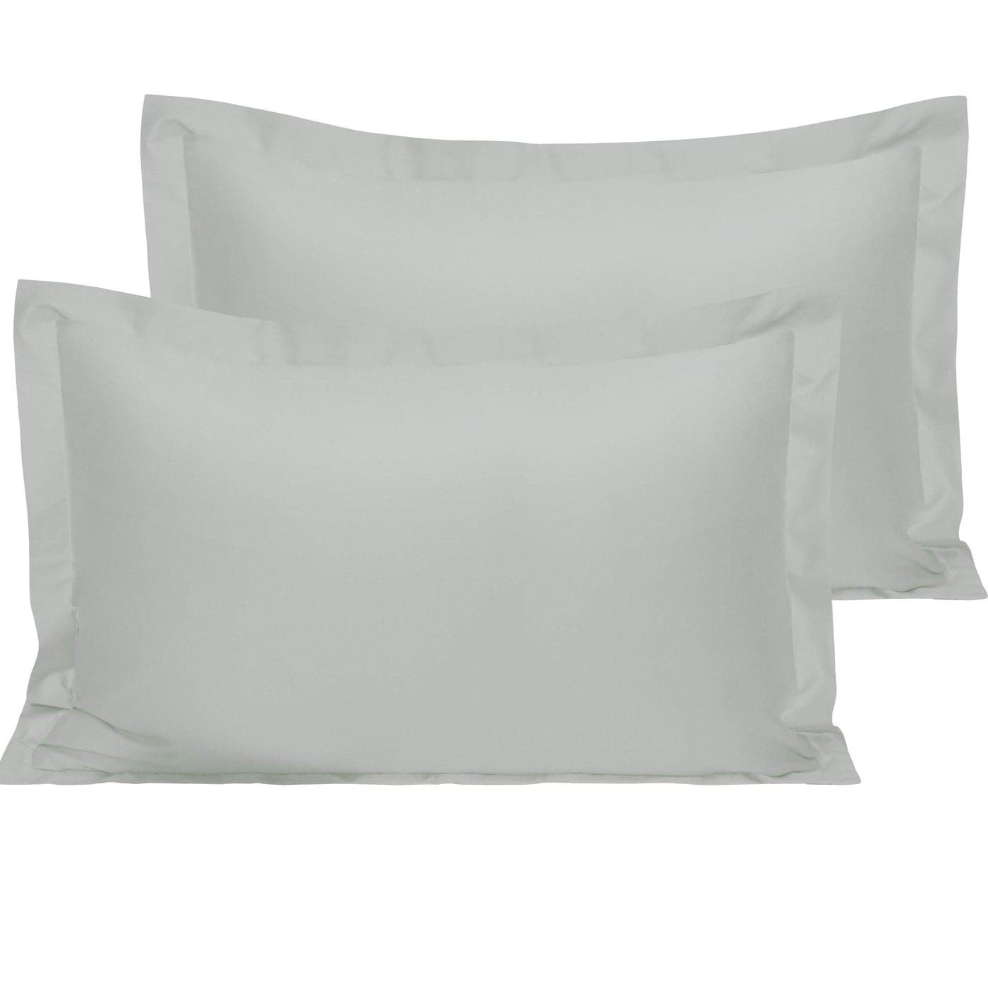 NTBAY 2 Pack 500 Thread Count 100 Egyptian Cotton Oxford Pillowcases Super Soft and Breathable Euro Standard Pillow Cases Hotel Quality Pillow Shams 50x75 cm Light Grey