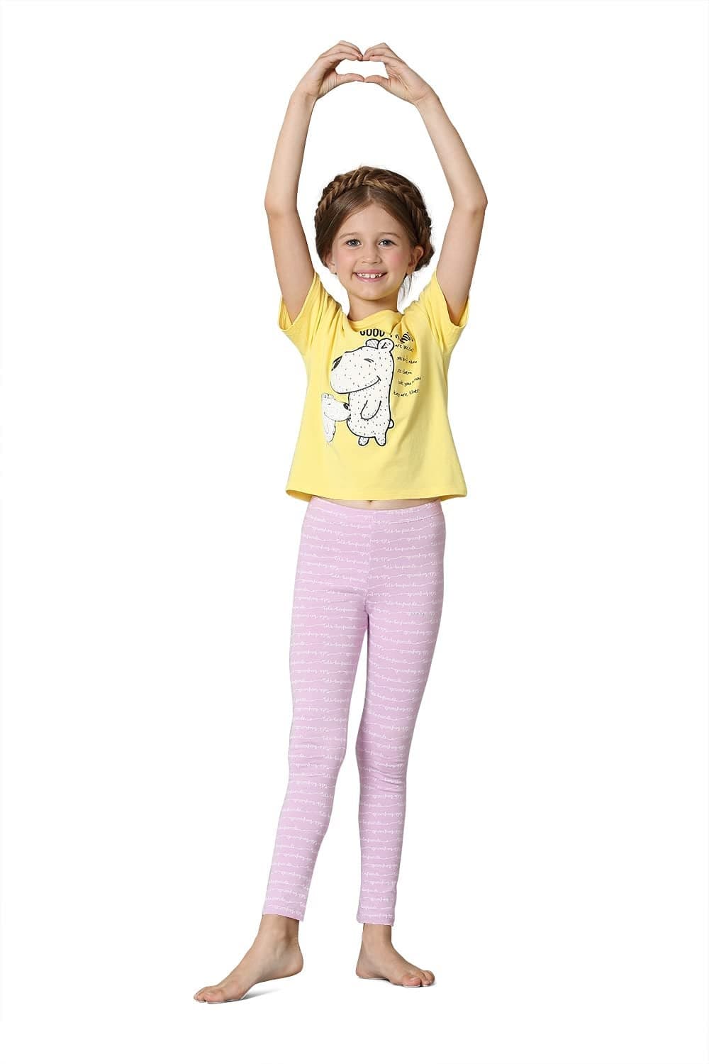 Van Heusen Girls Leggings - Power Plus Cotton Spandex - Power Plus, Allover Print, Super Soft_56302_Friends AOP_7-8 Years