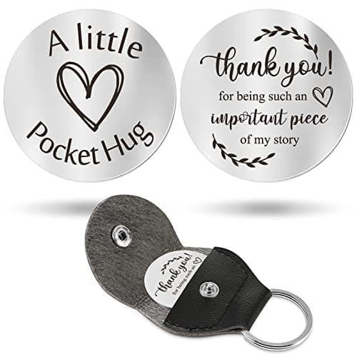 Sureio Pocket Hug Token Gift Long Distance Relationship Keepsake Inspirational Gift Keychain Christmas(Important Piece of My Story)